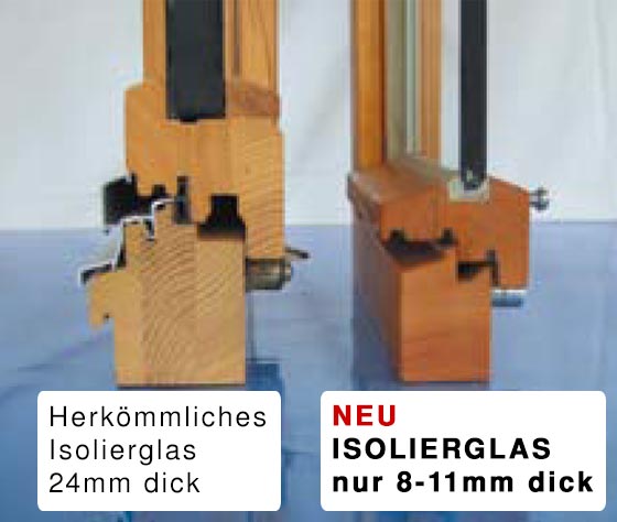 dünnes Fensterglas Isolierglas für den Denkmalschutz
